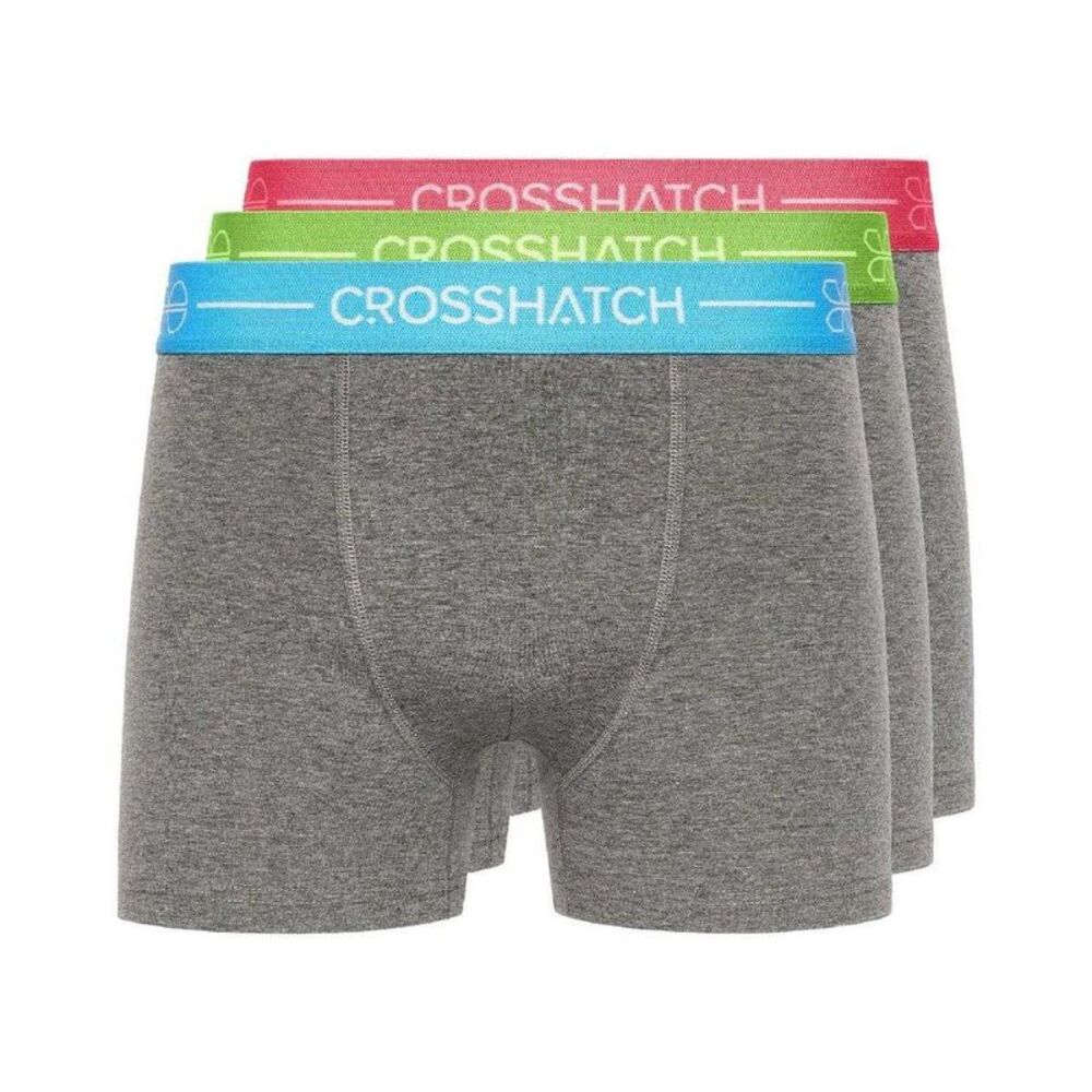 Crosshatch Mens Astral Boxer Shorts (Pack of 3) / Gray